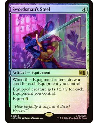 Magic the Gathering Swordsman's Steel Foil Marvel Super Heroes Commander