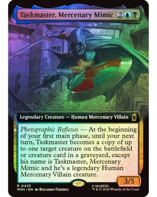 Magic the Gathering Taskmaster, Mercenary Mimic Extended Art Foil Marvel Super Heroes