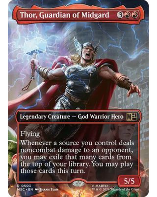 Magic the Gathering Thor Guardian of Midgard Borderless Marvel Heroes Commander