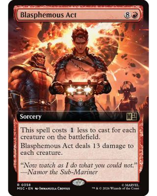 Magic the Gathering Blasphemous Act Extended Art Marvel Heroes Commander