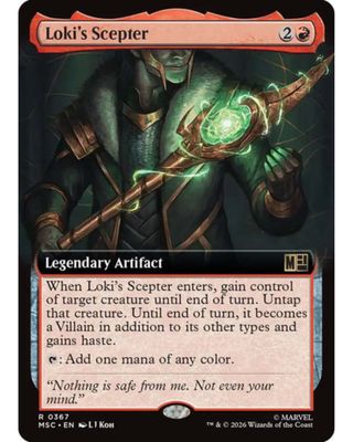 Magic the Gathering Loki's Scepter Extended Art Marvel Heroes Commander