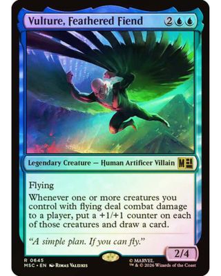 Magic the Gathering Vulture, Feathered Fiend Foil Marvel Super Heroes Commander