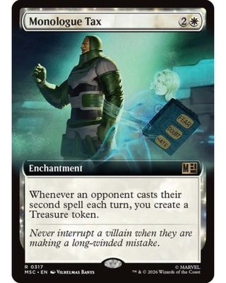 Magic the Gathering Monologue Tax Extended Art Marvel Heroes Commander