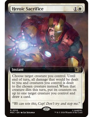 Magic the Gathering Heroic Sacrifice Extended Art Marvel Heroes Commander