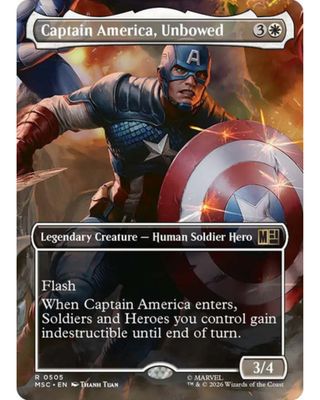 Magic the Gathering Captain America, Unbowed Borderless Marvel Heroes Commander