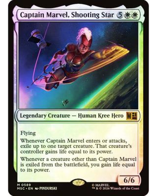 Magic the Gathering Captain Marvel, Shooting Star Foil Marvel Heroes Commander