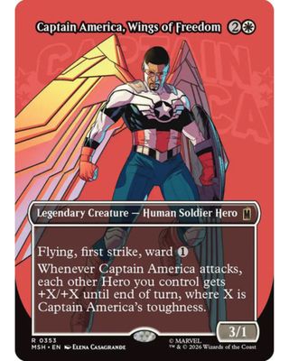 Magic the Gathering Captain America, Wings of Freedom Borderless Marvel Super Heroes