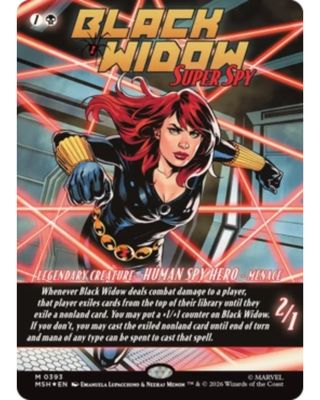 Magic the Gathering Black Widow Super Spy Comic Art Borderless Foil Marvel Super Heroes