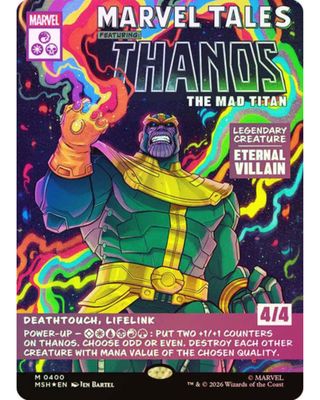 Magic the Gathering Thanos, The Mad Titan Comic Art Borderless Foil Marvel Super Heroes