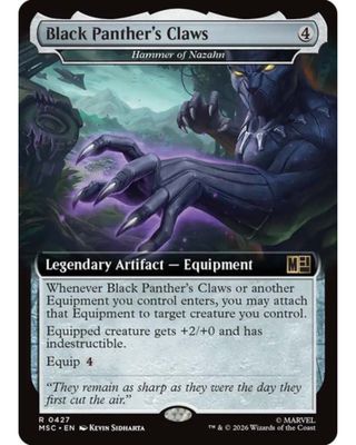 Magic the Gathering Hammer of Nazahn (Black Panther's Claws) Extended Art Marvel Super Heroes Commander