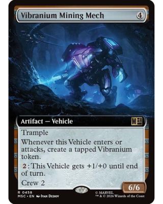 Magic the Gathering Vibranium Mining Mech Extended Art Marvel Super Heroes Commander