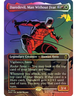 Magic the Gathering Daredevil, Man Without Fear Borderless Foil Marvel Super Heroes