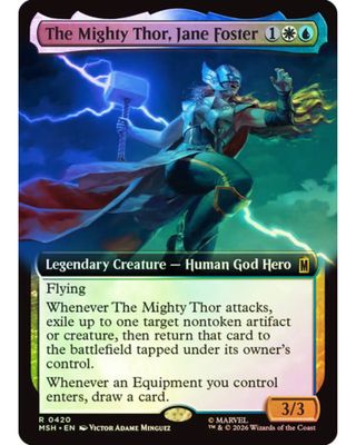 Magic the Gathering The Mighty Thor, Jane Foster Extended Art Foil Marvel Super Heroes