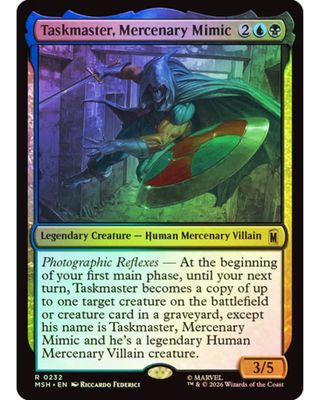 Magic the Gathering Taskmaster, Mercenary Mimic Foil Marvel Super Heroes