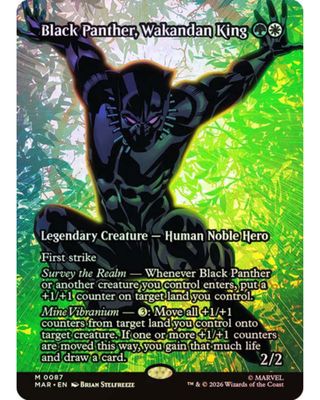 Magic the Gathering Black Panther, Wakandan King Foil Marvel Universe