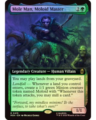 Magic the Gathering Mole Man, Moloid Master Extended Art Foil Marvel Superheroes