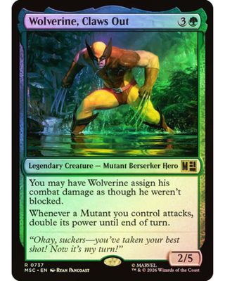 Magic the Gathering Wolverine, Claws Out Foil Marvel Super Heroes Commander