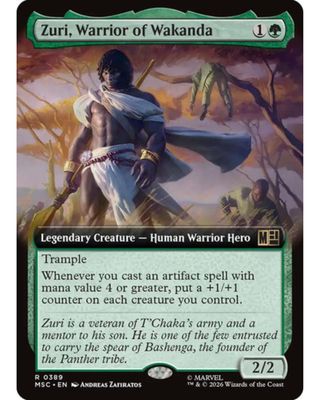 Magic the Gathering Zuri, Warrior of Wakanda Extended Art Marvel Super Heroes Commander