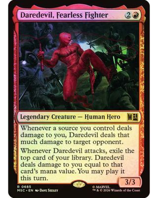 Magic the Gathering Daredevil, Fearless Fighter Foil Marvel Heroes Commander