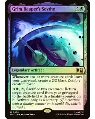Magic the Gathering Grim Reaper's Scythe Foil Marvel Super Heroes Commander