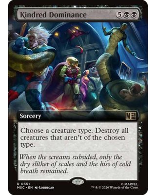 Magic the Gathering Kindred Dominance Extended Art Marvel Heroes Commander