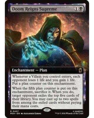 Magic the Gathering Doom Reigns Supreme Extended Art Marvel Super Heroes