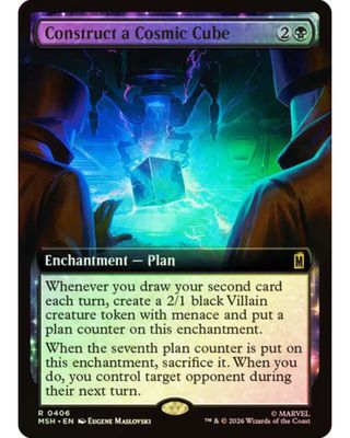 Magic the Gathering Construct a Cosmic Cube Extended Art Foil Marvel Super Heroes