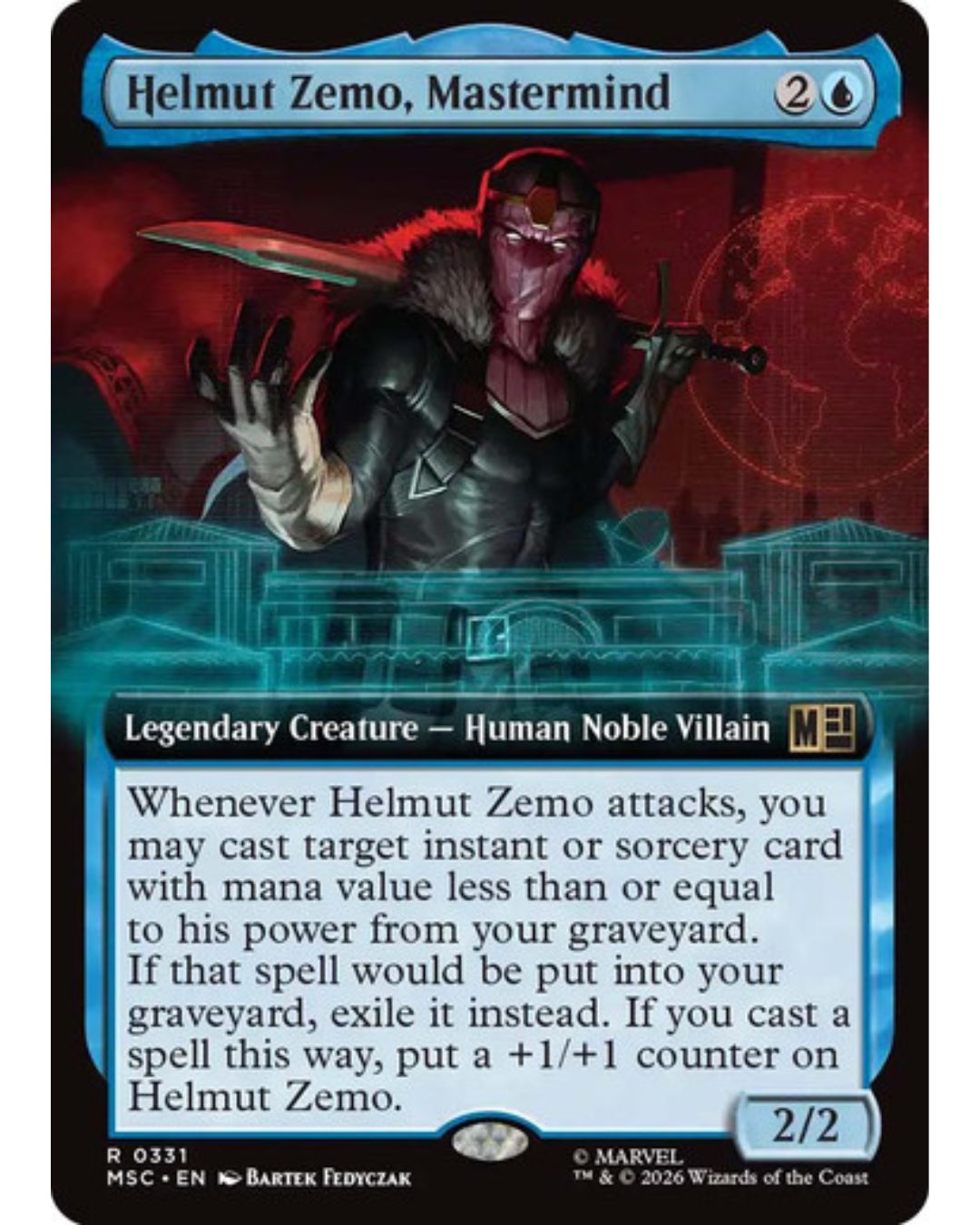 Magic the Gathering Helmut Zemo, Mastermind Extended Art Marvel Super Heroes Commander
