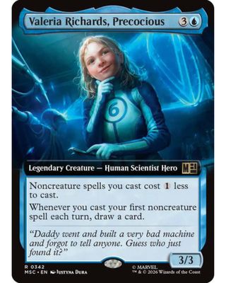 Magic the Gathering Valeria Richards, Precocious Extended Art Marvel Super Heroes Commander