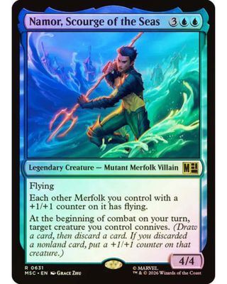 Magic the Gathering Namor, Scourge of the Seas Foil Marvel Super Heroes Commander