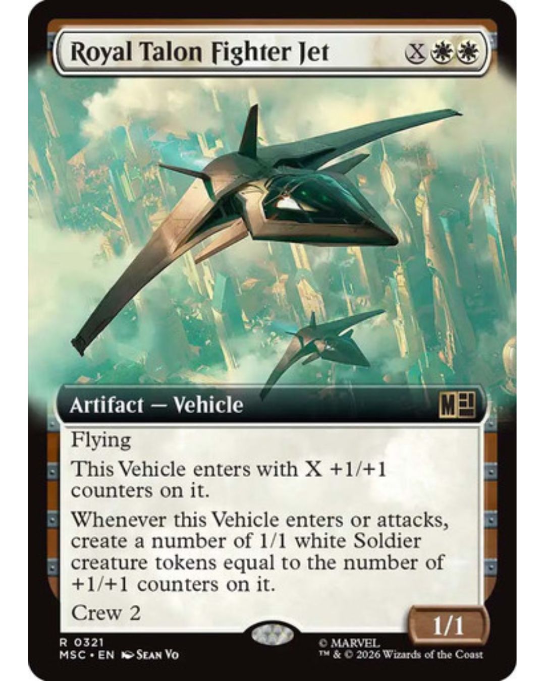Magic the Gathering Royal Talon Fighter Jet Extended Art Marvel Heroes Commander