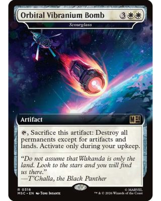 Magic the Gathering Scourglass (Orbital Vibranium Bomb) Extended Art Marvel Heroes Commander