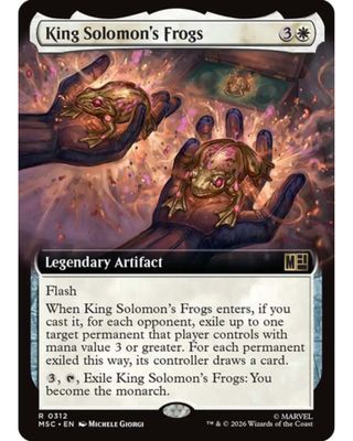 Magic the Gathering King Solomon's Frogs Extended Art Marvel Heroes Commander