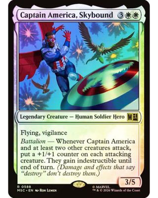 Magic the Gathering Captain America, Skybound Foil Marvel Heroes Commander