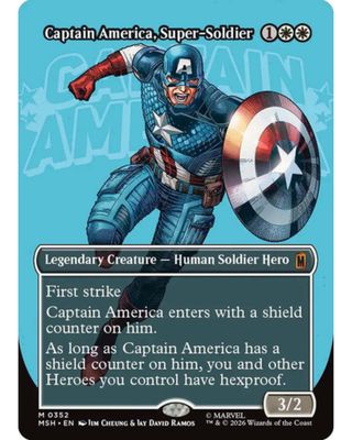 Magic the Gathering Captain America, Super-Soldier Borderless Marvel Super Heroes