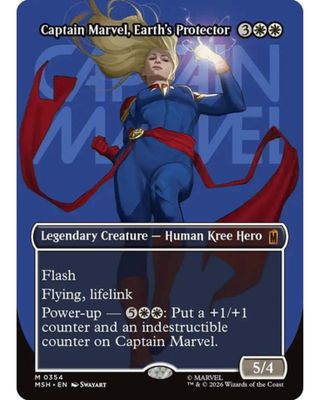 Magic the Gathering Captain Marvel, Earth's Protector Borderless Marvel Super Heroes