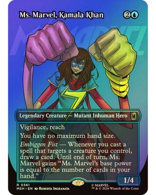 Magic the Gathering Ms. Marvel, Kamala Khan Foil Borderless Marvel Super Heroes