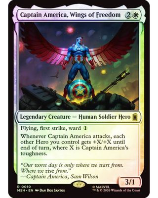 Magic the Gathering Captain America, Wings of Freedom Foil Marvel Super Heroes
