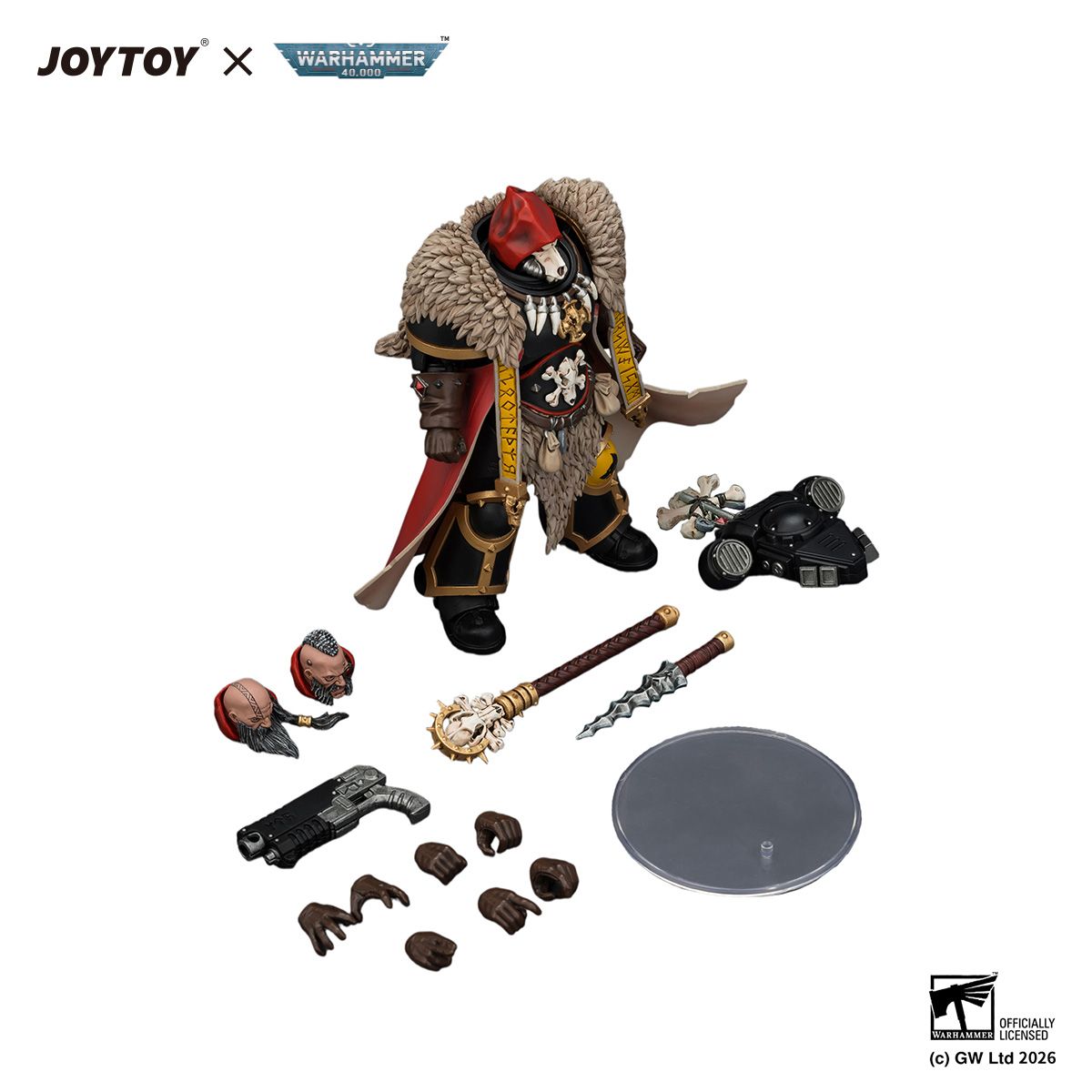 PRE-ORDER Joy Toy Warhammer 40k Space Wolves Wolf Priest with Absolvor Bolt Pistol and Crozius