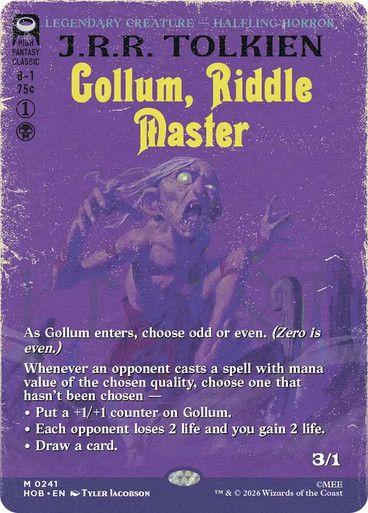 Magic the Gathering Gollum, the RIddle Master Borderless The Hobbit Greenhills