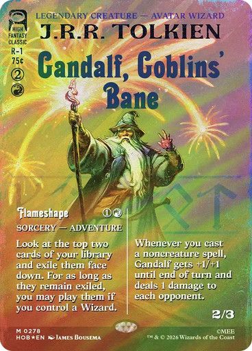 Magic the Gathering Gandalf, Goblins' Bane Borderless Surge Foil The Hobbit Festival Mall