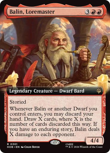 Magic the Gathering Balin, Loremaster Extended Art The Hobbit Festival Mall