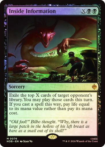 Magic the Gathering Inside Information Foil The Hobbit Greenhills