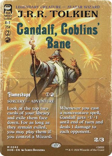 Magic the Gathering Gandalf, Goblins' Bane Borderless The Hobbit Greenhills