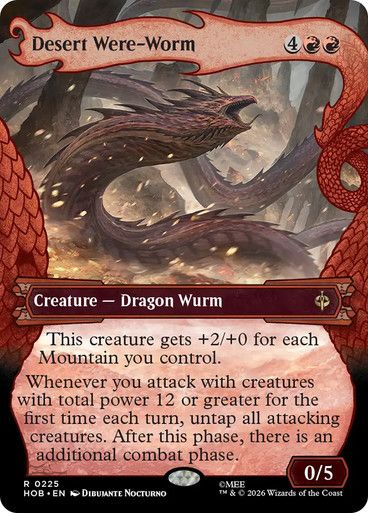Magic the Gathering Desert Were-Worm Borderless The Hobbit Greenhills