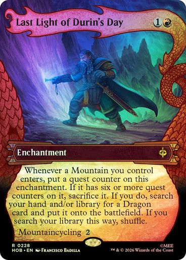 Magic the Gathering Last Light of Durin's Day Borderless Foil The Hobbit Festival Mall