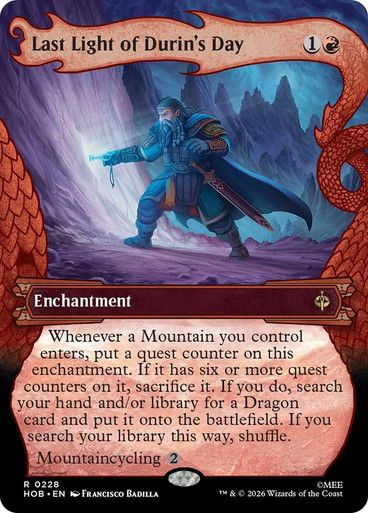 Magic the Gathering Last Light of Durin's Day Borderless The Hobbit Greenhills