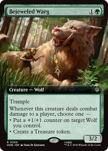 Magic the Gathering Bejeweled Warg Extended Art The Hobbit Festival Mall