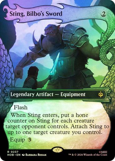 Magic the Gathering Sting, Bilbo's Sword Borderless Foil The Hobbit Greenhills