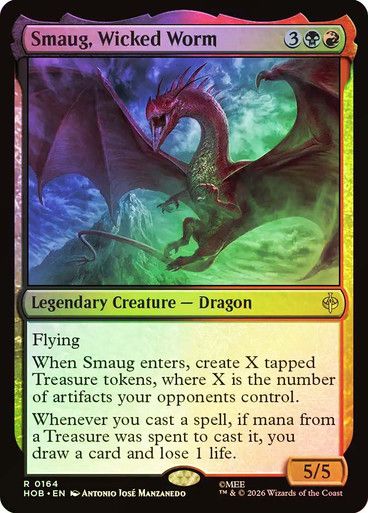 Magic the Gathering Smaug, Wicked Worm Foil Hobbit Fisher Mall